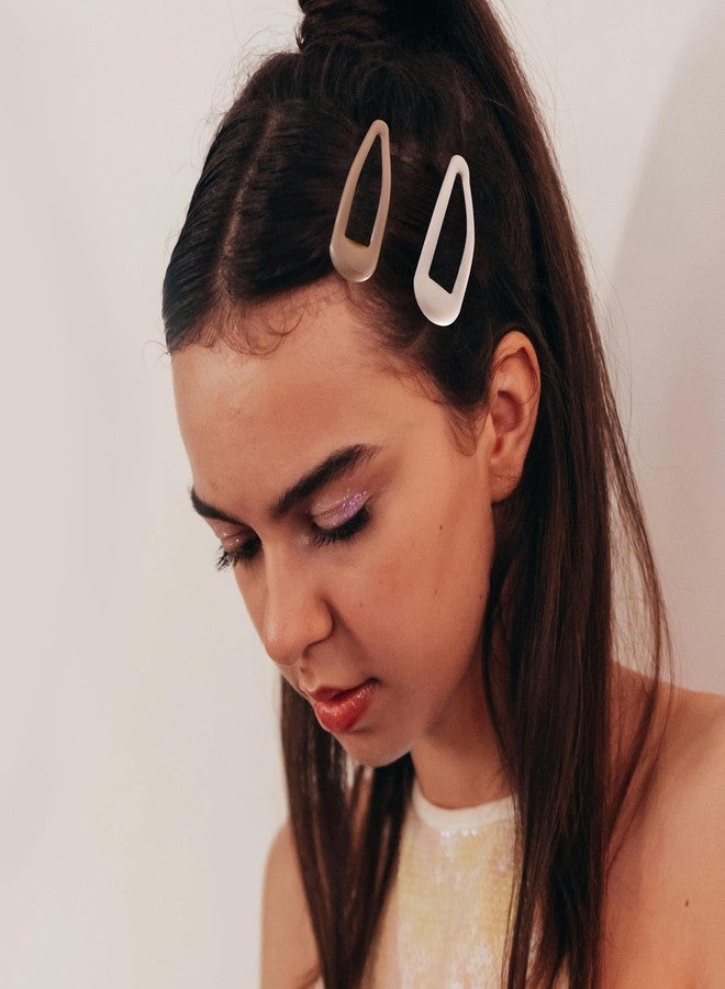 Cptots 20 PCS Metal Snap Hair Clips Water Drop No Slip Barrettes for Women Bright Small Hair Clips For Thick And Thin Fine Hair,Black Beige Brown,1.97 x 0.5 In. - Image 4